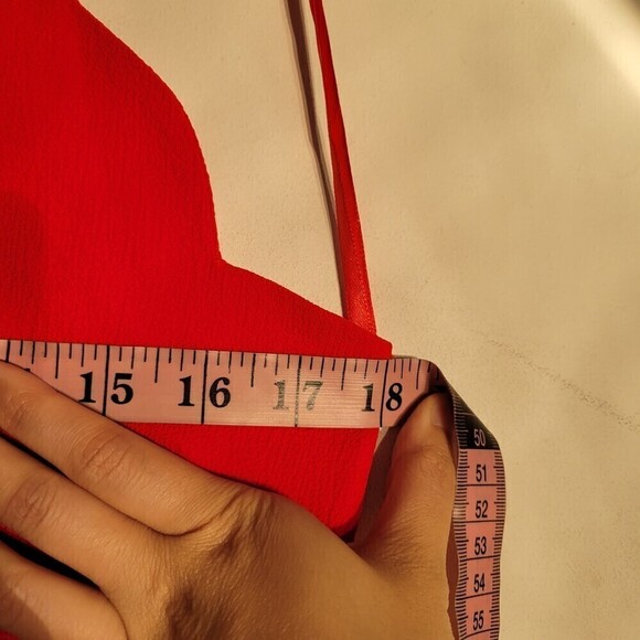 Monteau Red Scalloped Hem Sleeveless Button Front Belted Mini Dress Size Large - Picture 6 of 10